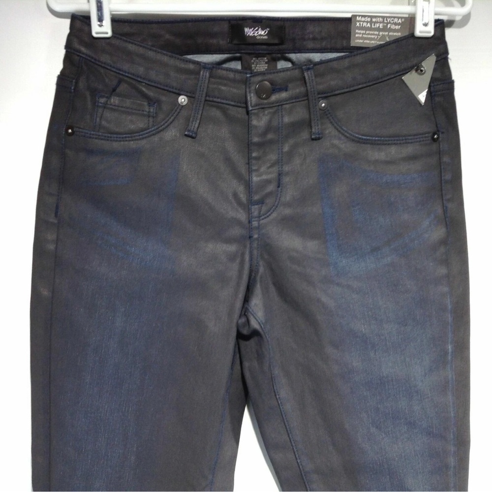MOSSIMO Denim Women's 8 Regular Mid-Rise Jegging Metallic Blue Black NEW! Jean